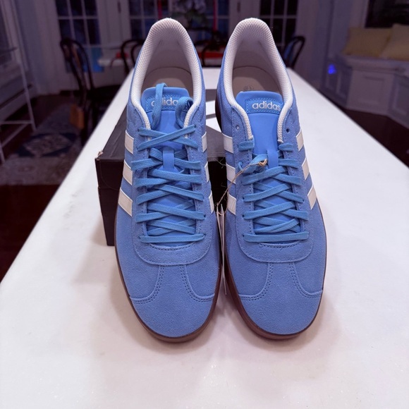 Adidas VL Court 2.0 Men’s Sneakers. Blue W/ White Stripes Gum Soles Sz 12 NEW! - Picture 5 of 14